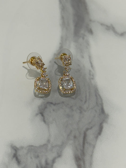 Gold Crystal Drop& Dangle Earrings💛