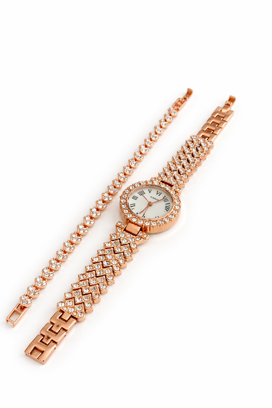Rose Gold Watch with Matching Bracelet🤍
